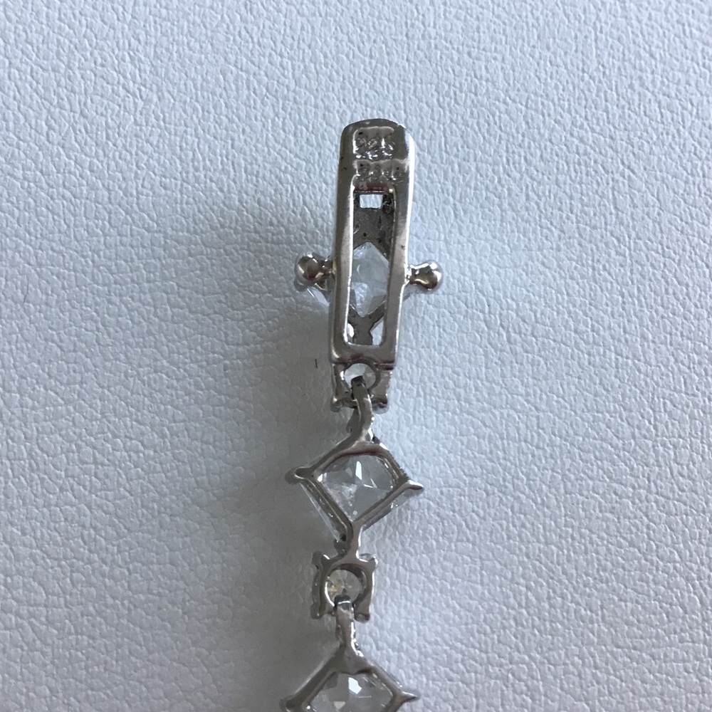 Sterling Princess-Cut & Round CZ Tennis Bracelet - Picture 6 of 13